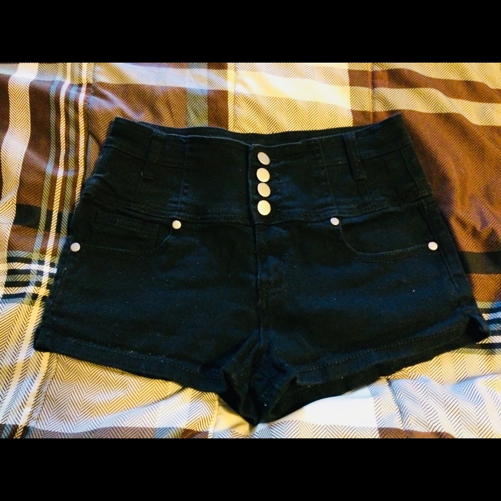 Black High Waist Shorts